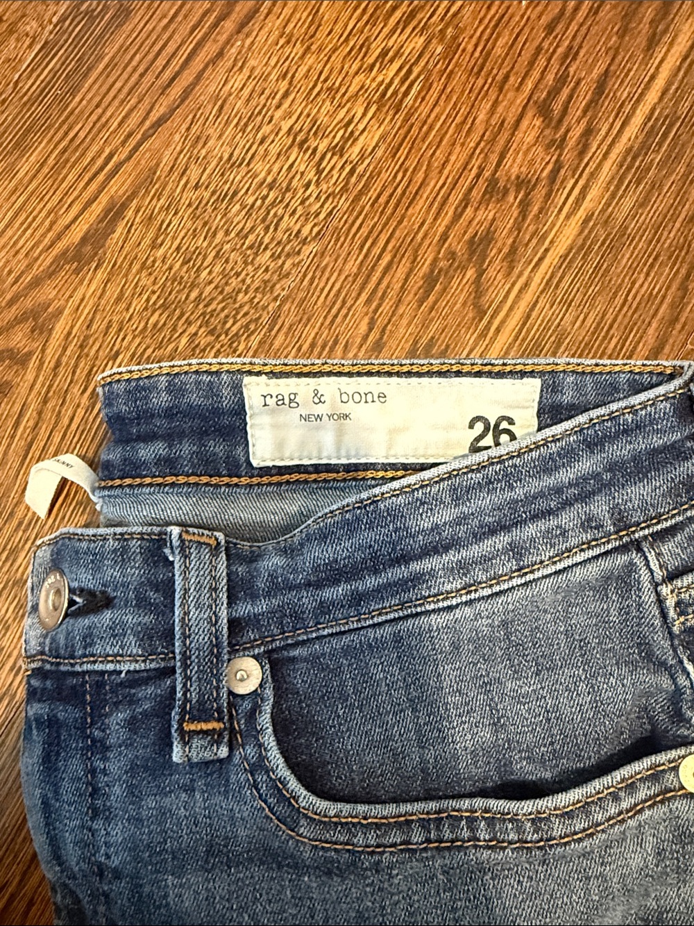 rag & bone Cate Mid-Rise Skinny Denim Dark Wash - Picture 2 of 3